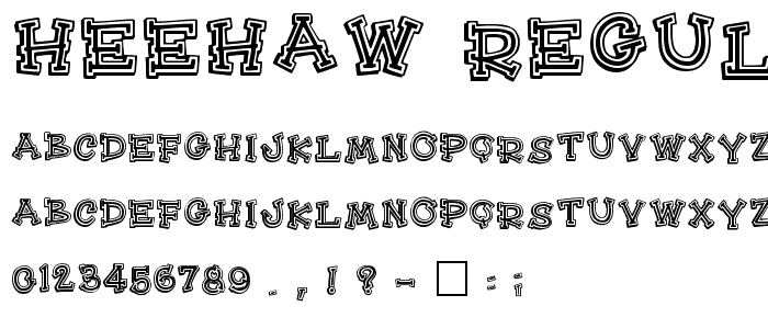 HeeHaw Regular font